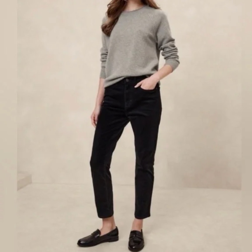 Banana Republic Factory Black Slim High Rise Corduroy Pants 30 10